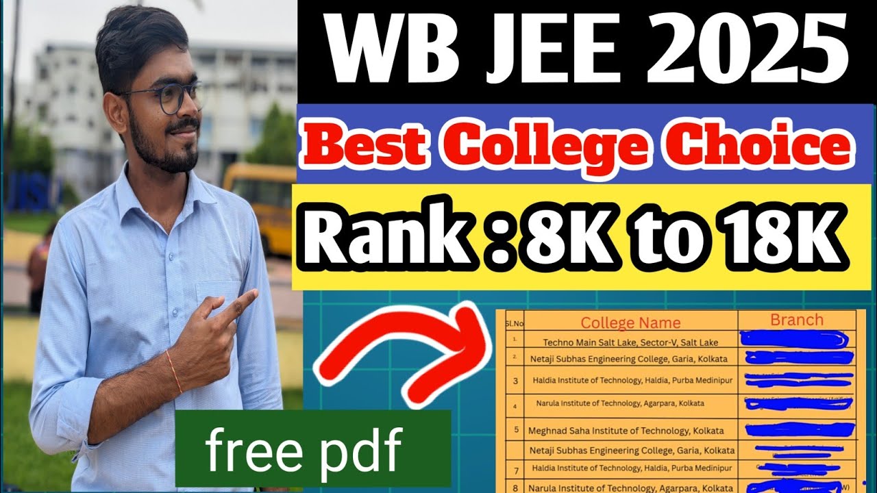 WBJEE College Choice Filling | Category Rank 8k-18k , This Should be your College List #wbjee2025
