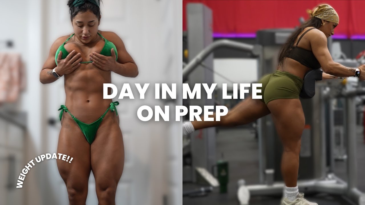 day in my life cutting for a bodybuilding show | cardio + weight update