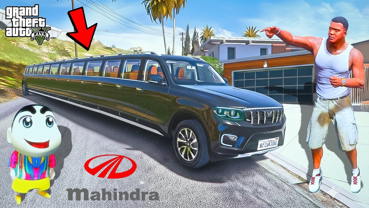Franklin And Shinchan Make WORLD Longest Scorpio N Car With The Help of SHINCHAN & CHOP GTA V!