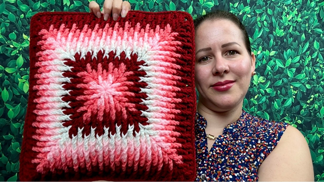 COJÍN A CROCHET 3D paso a paso