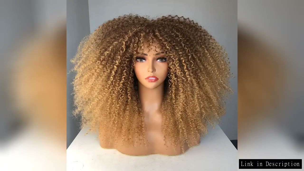 GEMBON Hair Brown Copper Ginger Short Curly Synthetic Wigs for Women Natural Wigs With Bangs Heat Re