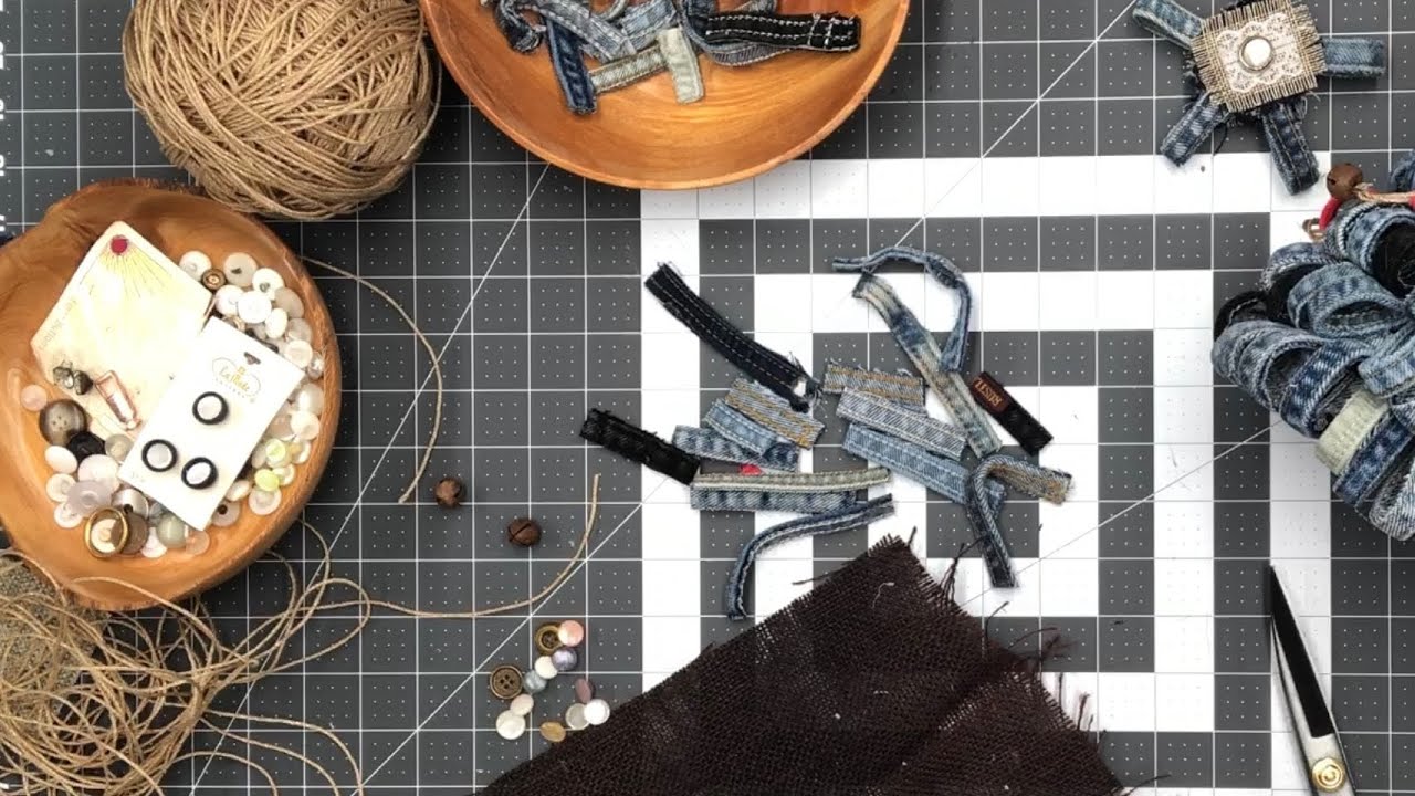 Quick & Easy 10 Minute Makes: Easy NO SEW Scrap Denim Holiday Decoration Ornaments