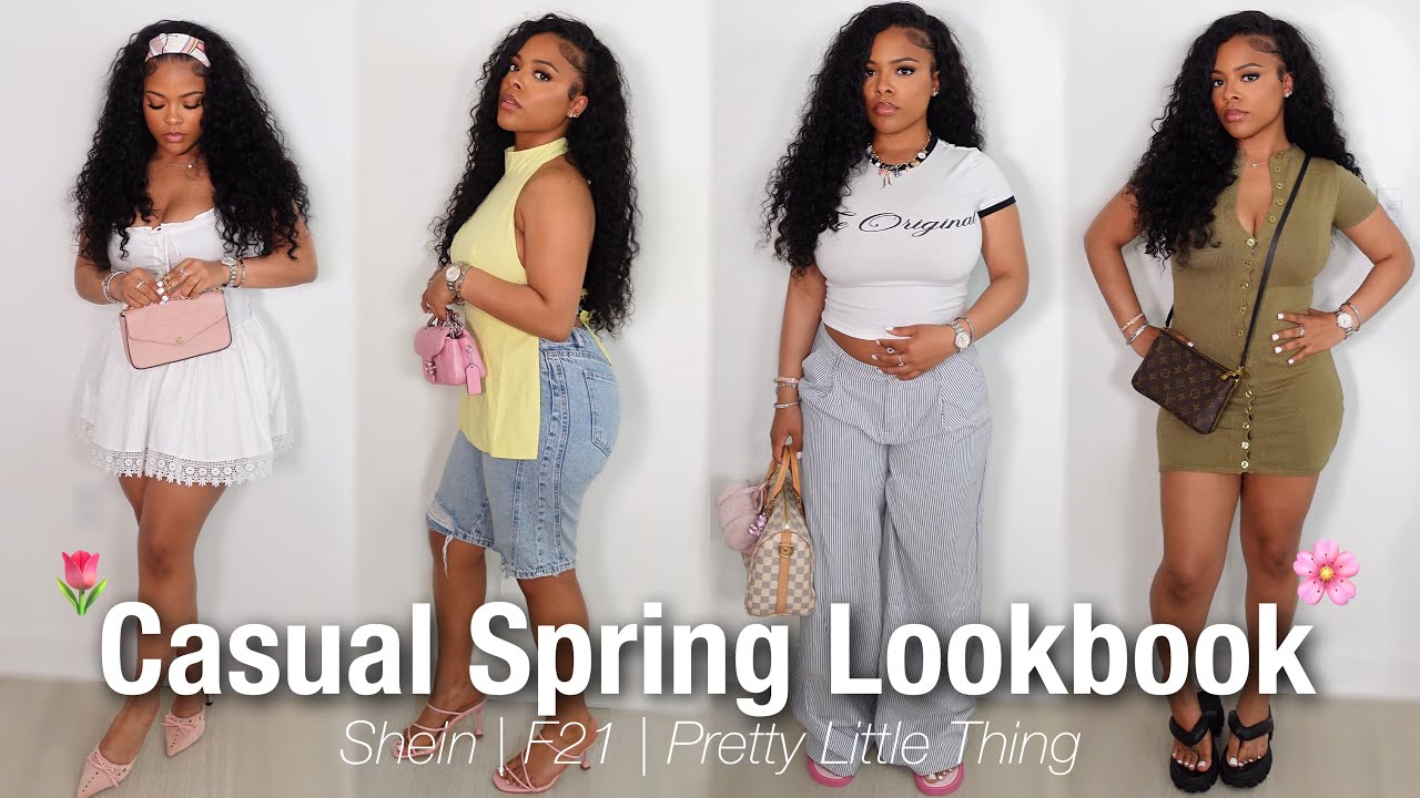 CASUAL SPRING EVERYDAY HAUL/ LOOKBOOK 🌸🌱🌼 | PRETTY LITTE THING REBRAND?? , SHEIN , F21 + MORE 🤍