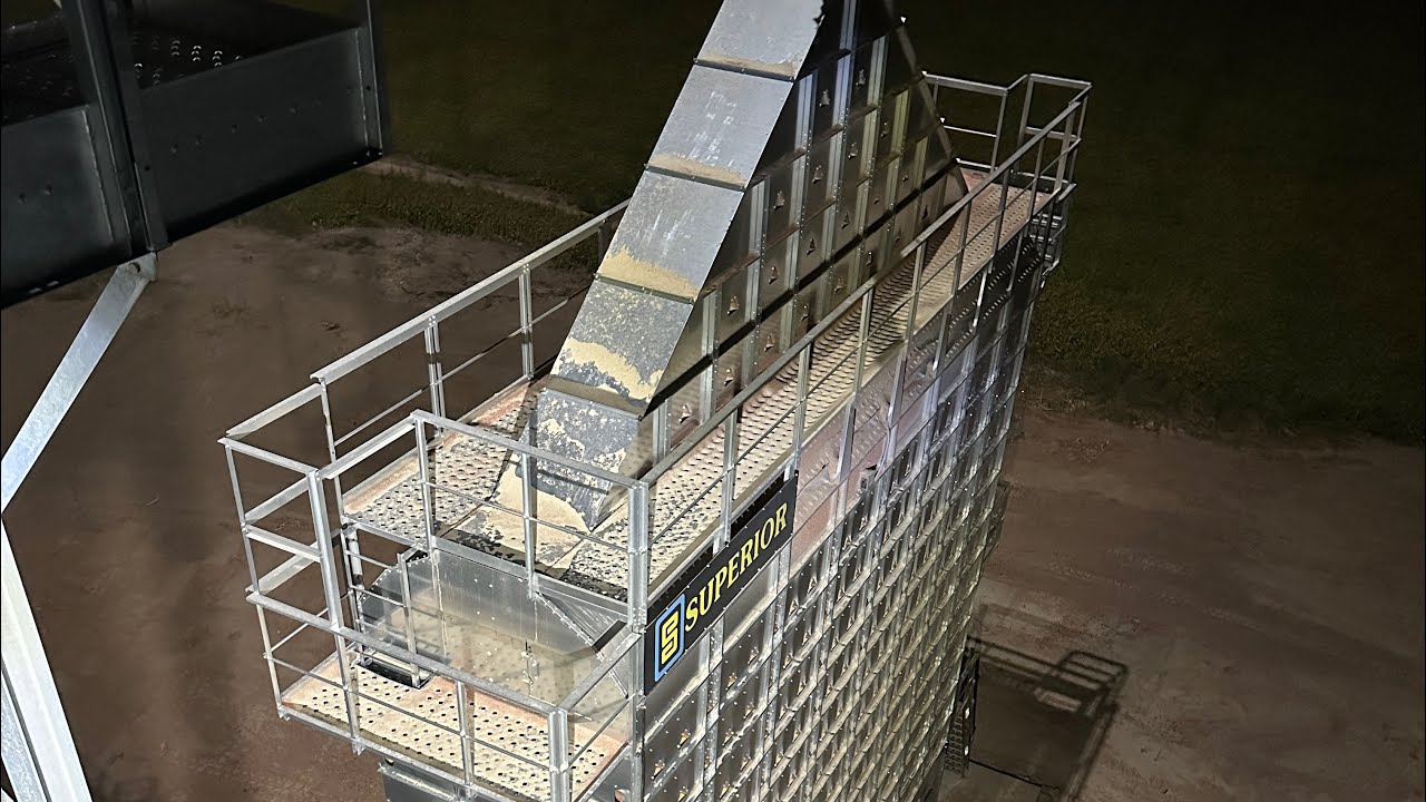 New grain bin site tour How it works drying corn Live action