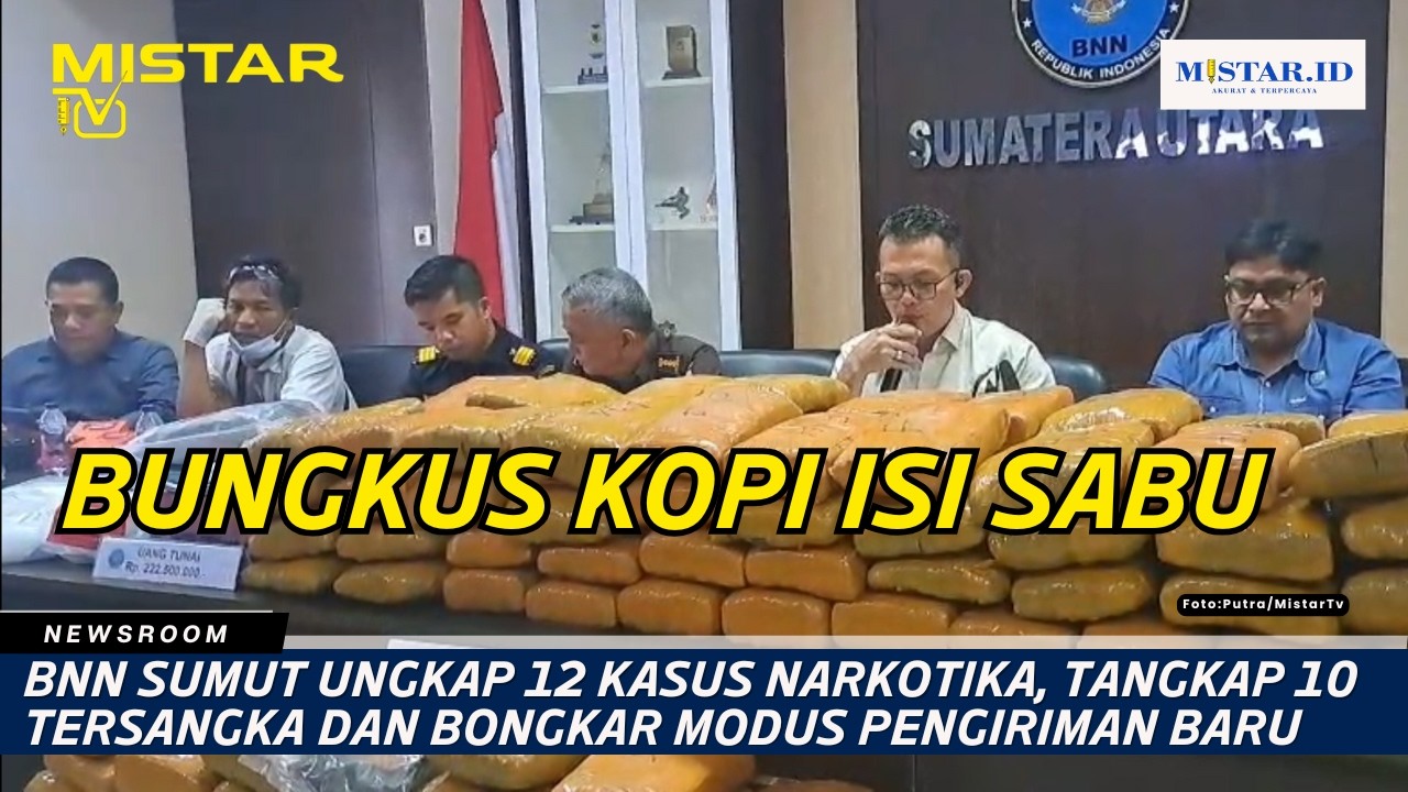 BNN Sumut Ungkap 12 Kasus Narkotika, Tangkap 10 Tersangka dan Bongkar Modus Pengiriman Baru