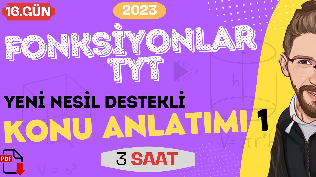 FONKSİYONLAR TYT | Konu Anlatımı - 1 | 16.GÜN | 80 Günde AYT Matematik | RENKLİ ÜCRETSİZ PDF