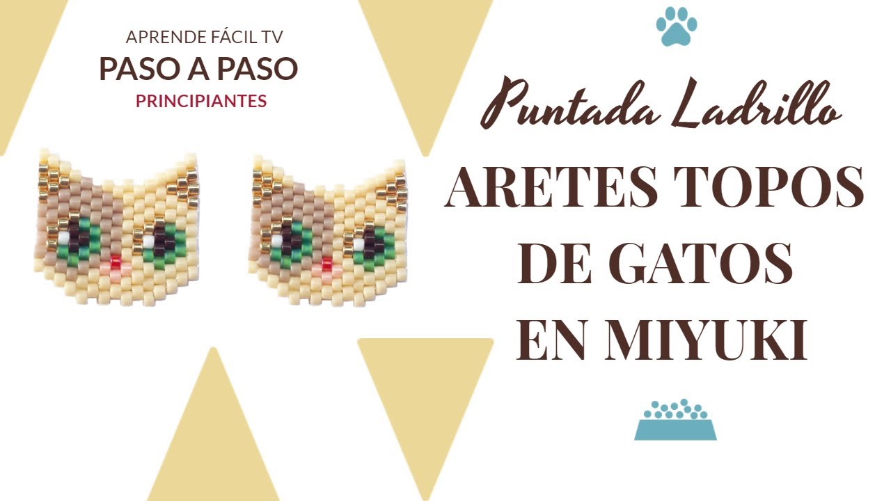 🐱 ARETES DE GATOS 🐱 / PRINCIPIANTES/ MIYUKI DELICA/PUNTADA LADRILLO/ brick stitch/ PENDIENTES GATO