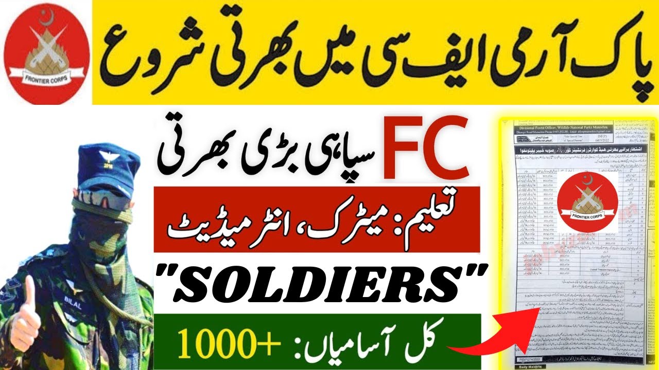 Pak Army (FC) Frontier Corps Jobs Announced | Complete Details