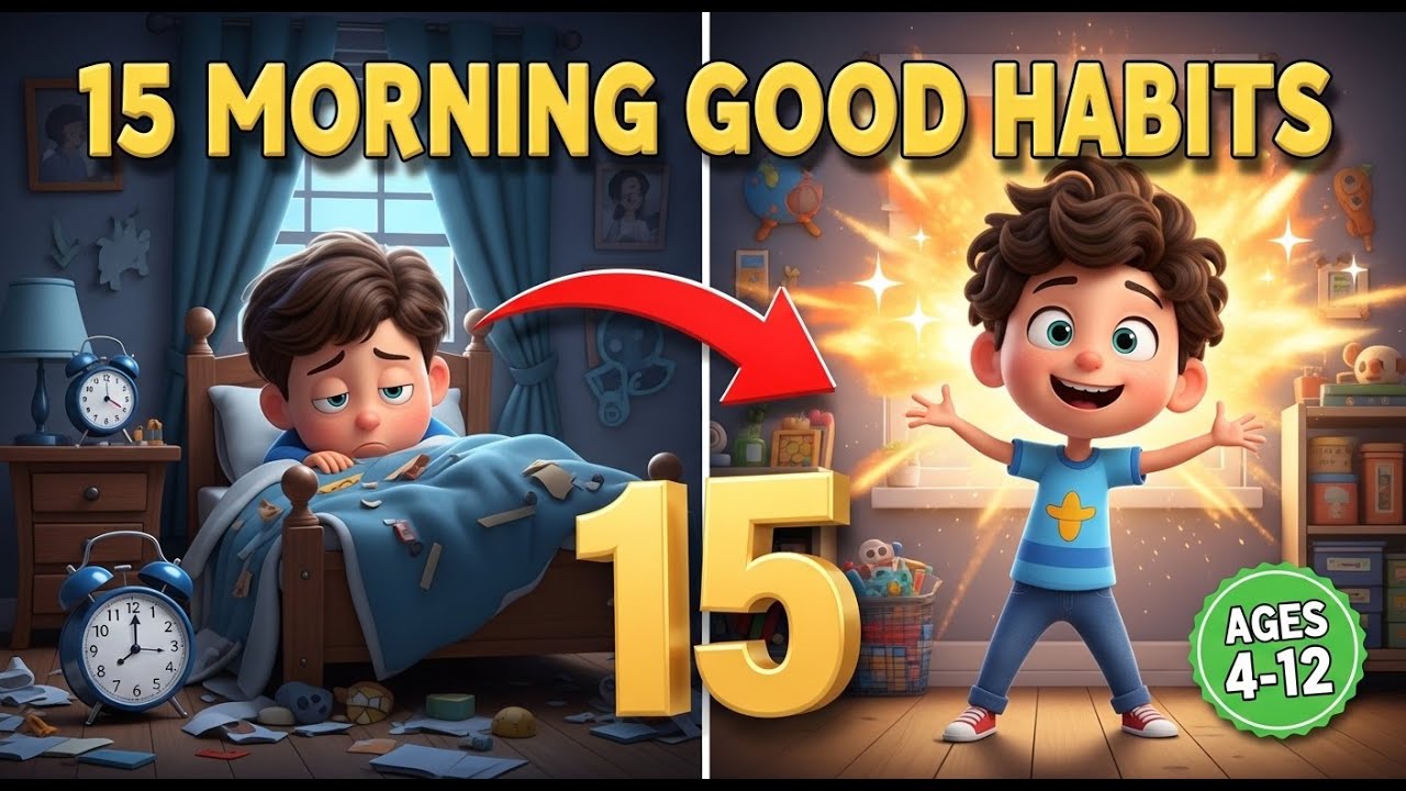 15 Amazing Morning Good Habits for Kids | Daily Routine for Preschool & Primary School Success ✨