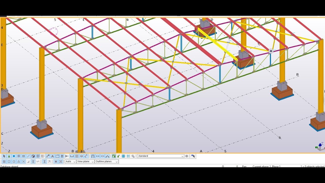 08-كيفيه نمذجه ال Bracing فى التراس || Modeling Upper Horizontal Bracing in Tekla