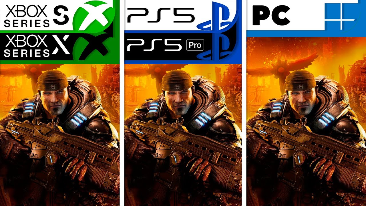 Gears of War Reloaded | PS5 - PS5 Pro - Xbox Series S/X - PC | Campaign Graphics Comparison