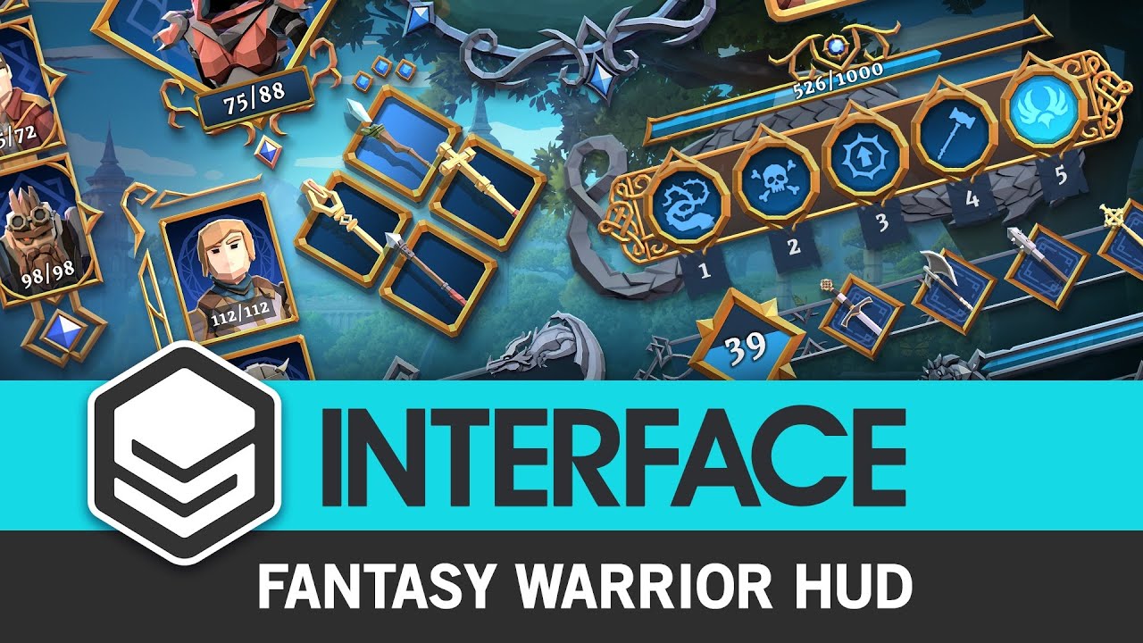 INTERFACE Fantasy Warrior HUD (Trailer) by #SyntyStudios
