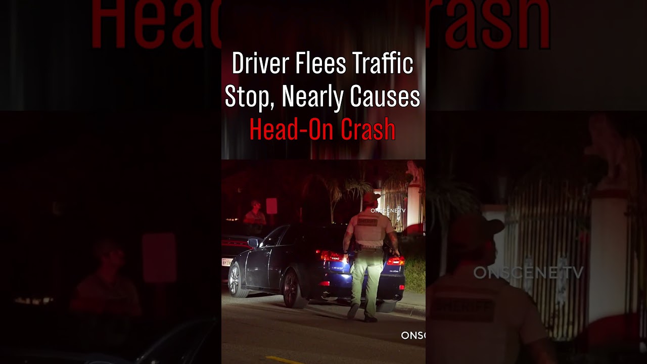 Driver Flees Traffic Stop, Nearly Causes Head-On Crash