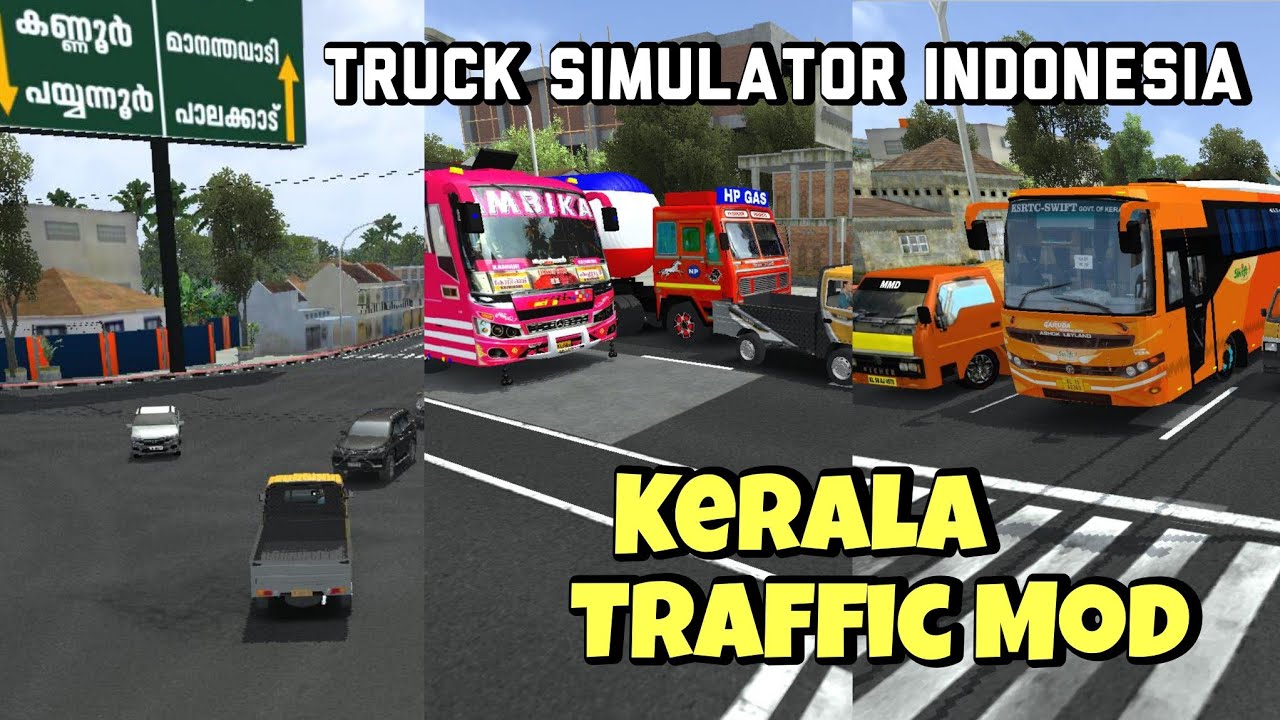 Truck Simulator Indonesia Kerala Traffic Mod | Sreyas Yatheendran