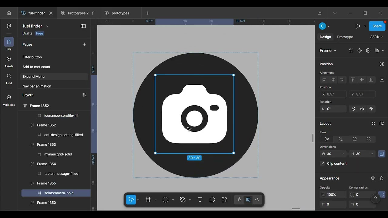 How to create an expand menu animation in Figma