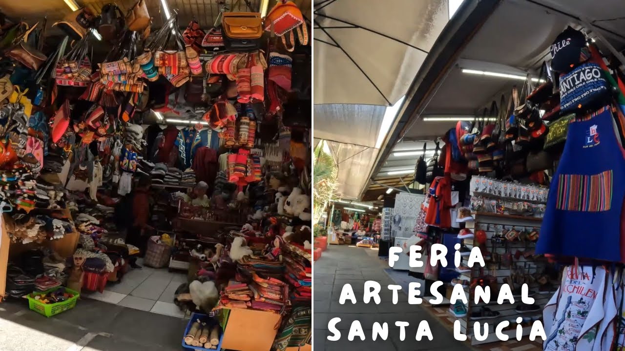 Feria Artesanal Santa Lucia. Best place to buy souvenirs in Santiago center, Chile