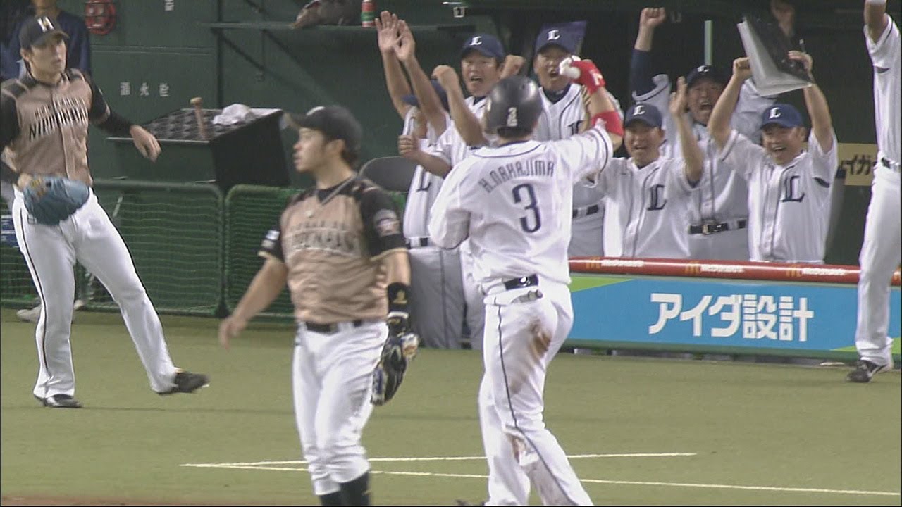 ベンチも大興奮!! ナカジの勝ち越し三塁打!! 2012.09.21 L-F