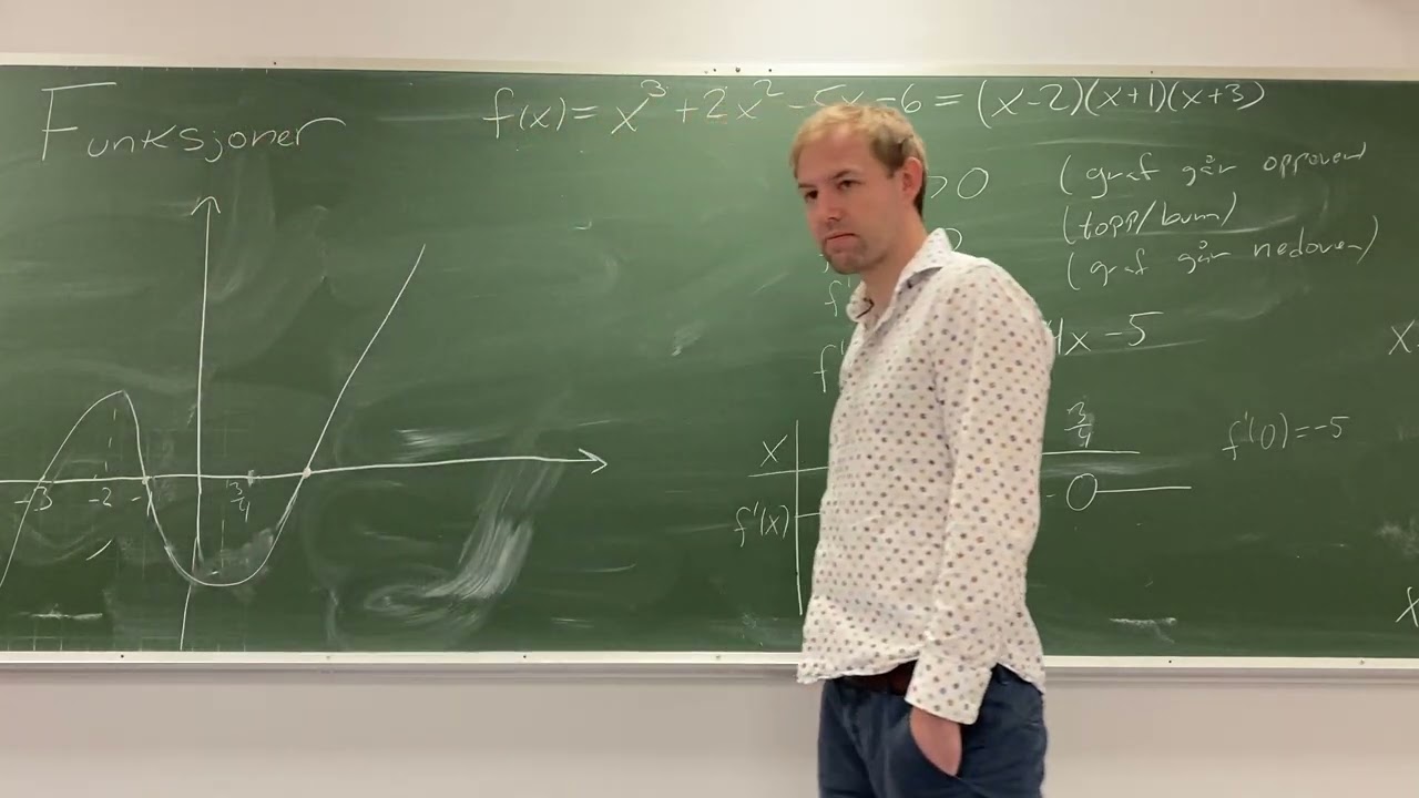 1T - Funksjonsdrøfting på tredjegradsfunksjon