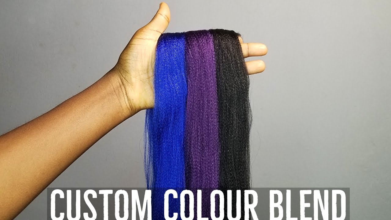 COLOUR BLACK, BLUE AND VIOLET / PURPLE BRAIDING HAIR BLEND | HOW TO MIX BRAIDING HAIR COLOUR