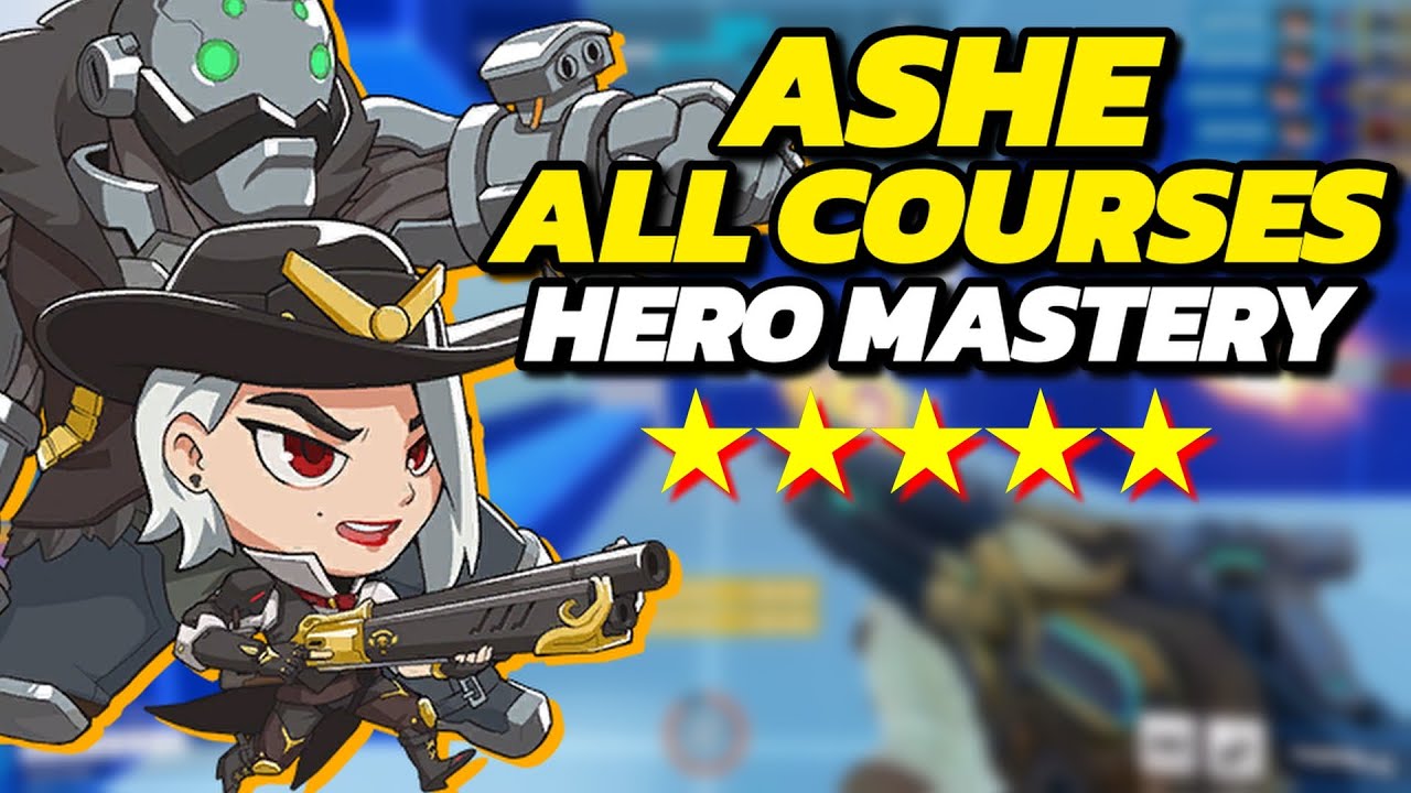 「Hero Mastery」 ASHE ALL COURSES 5 STAR HIGH SCORE (Overwatch 2 Season 14 Guide)