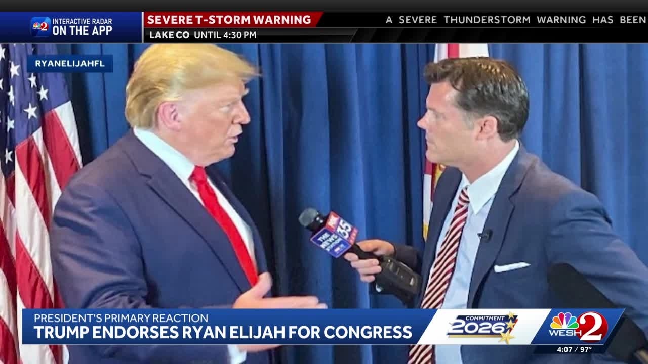 President Trump endorses Ryan Elijah after Cory Mills loses Florida primary