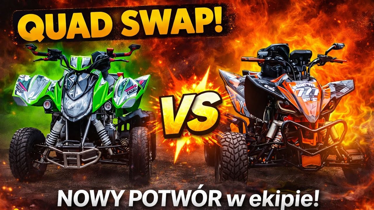 Nowy POTW&Oacute;R w ekipie! - QUAD CB500!  LATANIE BOKIEM + WYŚCIG! 