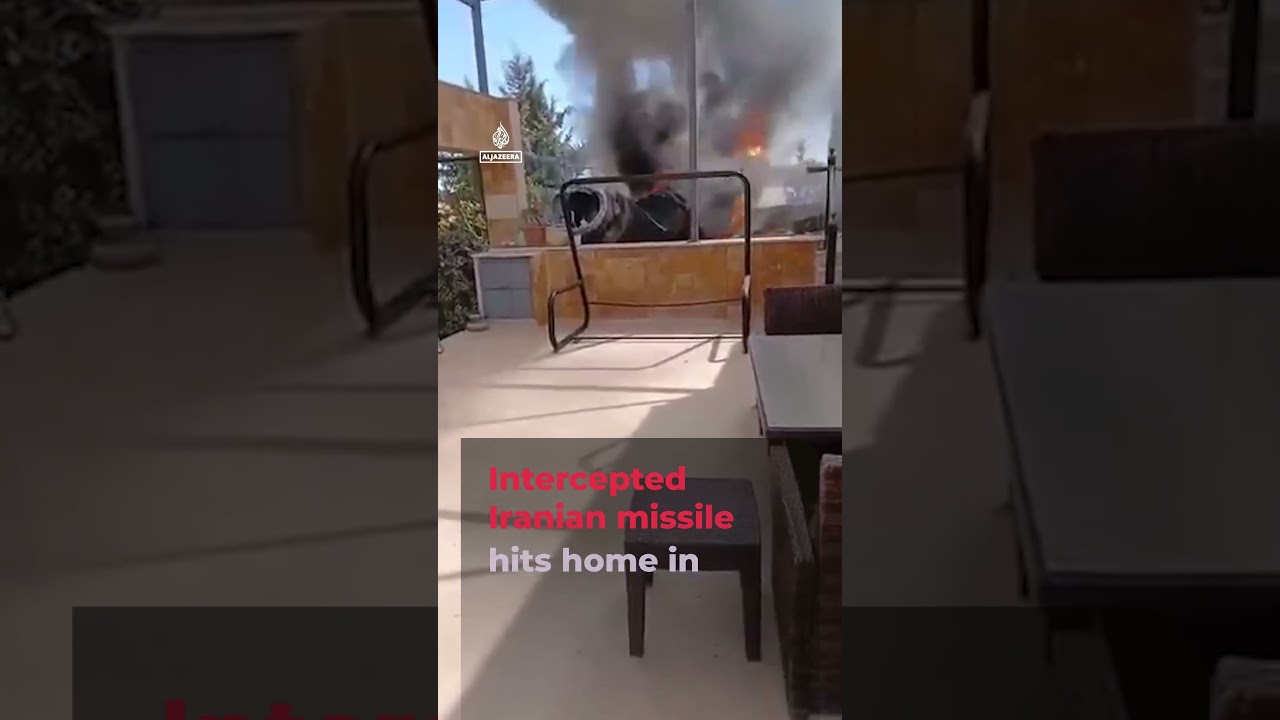 Intercepted Iranian missile hits&nbsp; home in Jordan | AJ #shorts