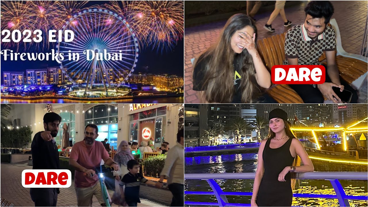 EID 🌙 Special Fireworks in Dubai & Public Dares #eidmubarak