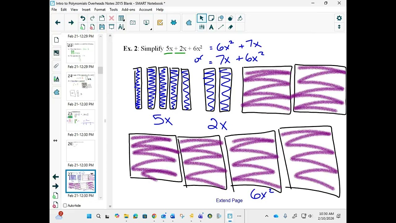 10FT Simplifying Like Terms using Alegtiles