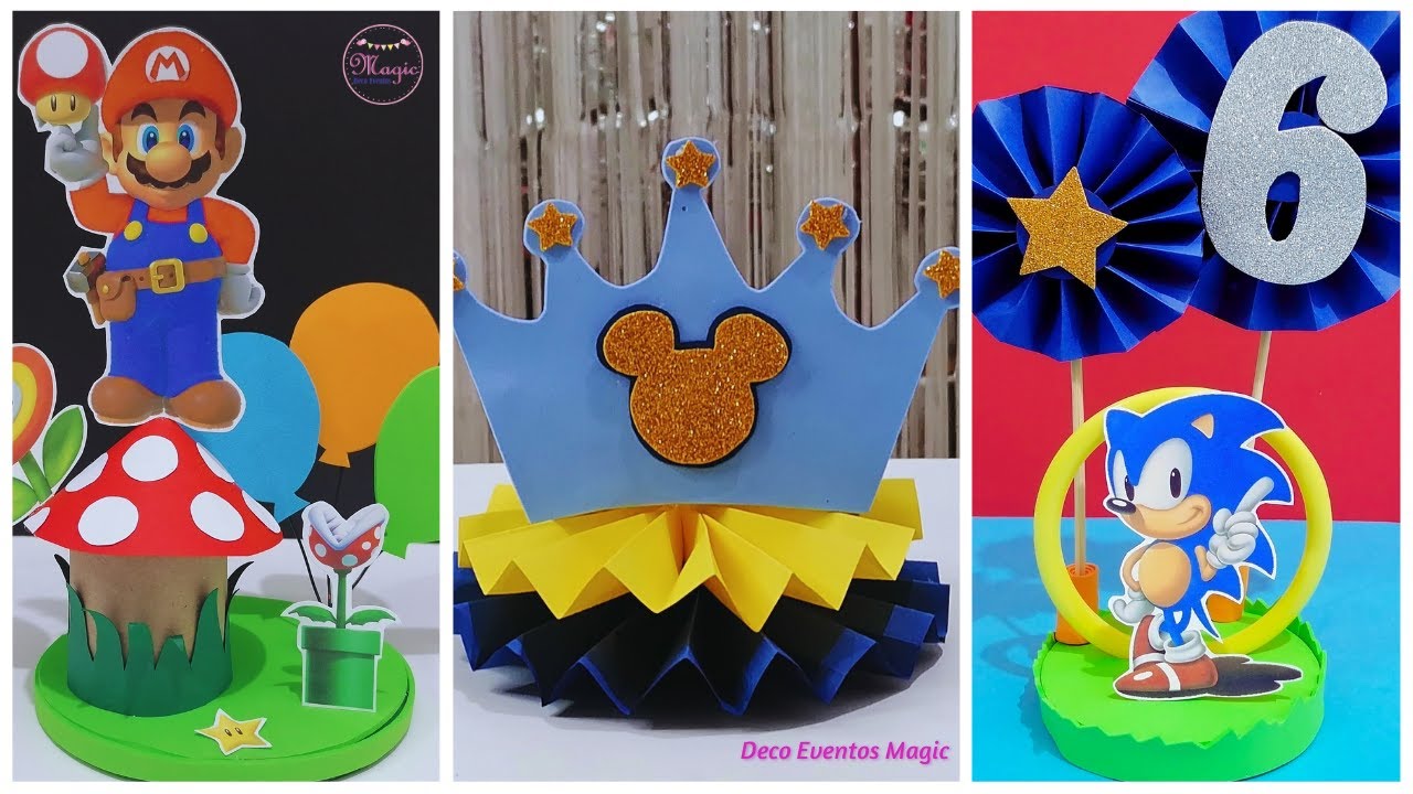 🎈 Descubre cómo hacer centros de mesa para fiestas infantiles de niño ✨Ideas fáciles y creativas