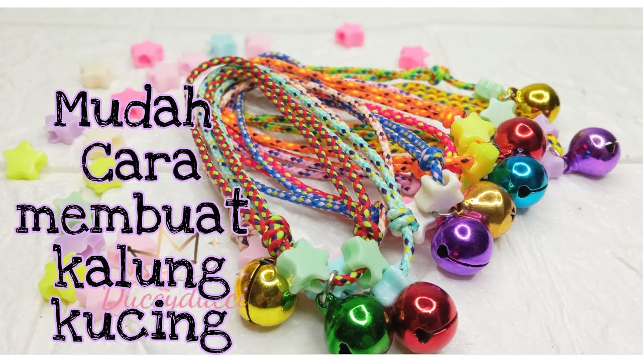 EASY DIY || Mudah Membuat kalung kucing dengan tali ||Cat collar
