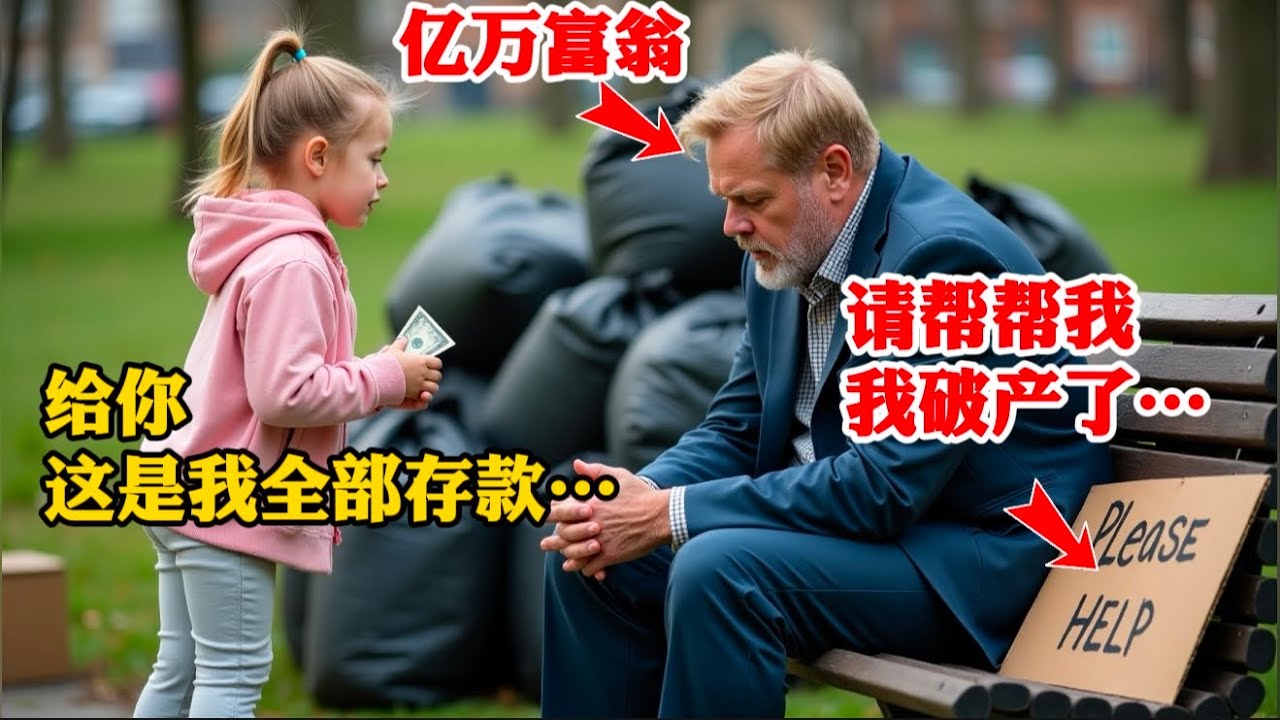 5歲流浪女孩把所有存款送給假裝破產的億萬富翁 隨後發生的事情令所有人震驚！