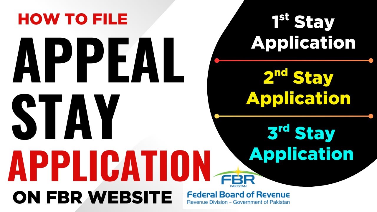 How to File Stay Application on FBR Website | Application for Stay Format and Filing Process #tax