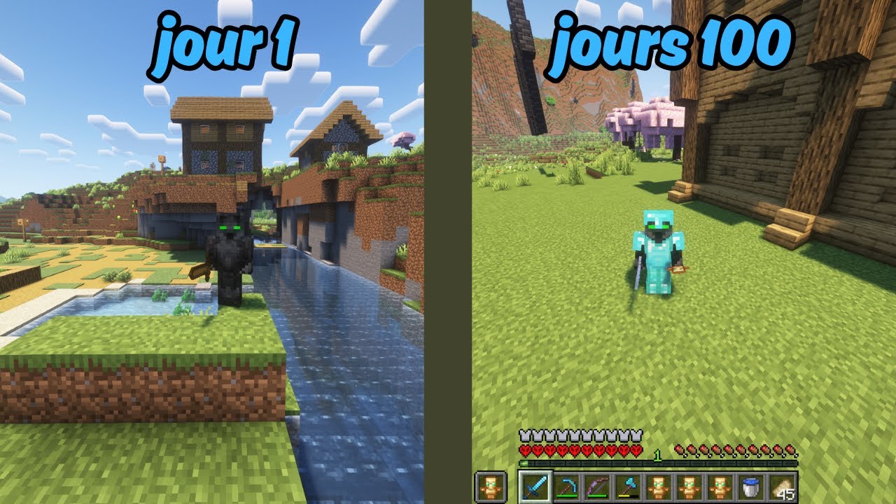 Comment j'ai survécu 100 jours en hardcore sur Minecraft ?!