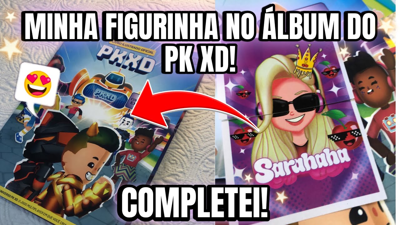 COMPLETEI O NOVO ÁLBUM DO PK XD! | COLEI A MINHA FIGURINHA! - Sarahaha