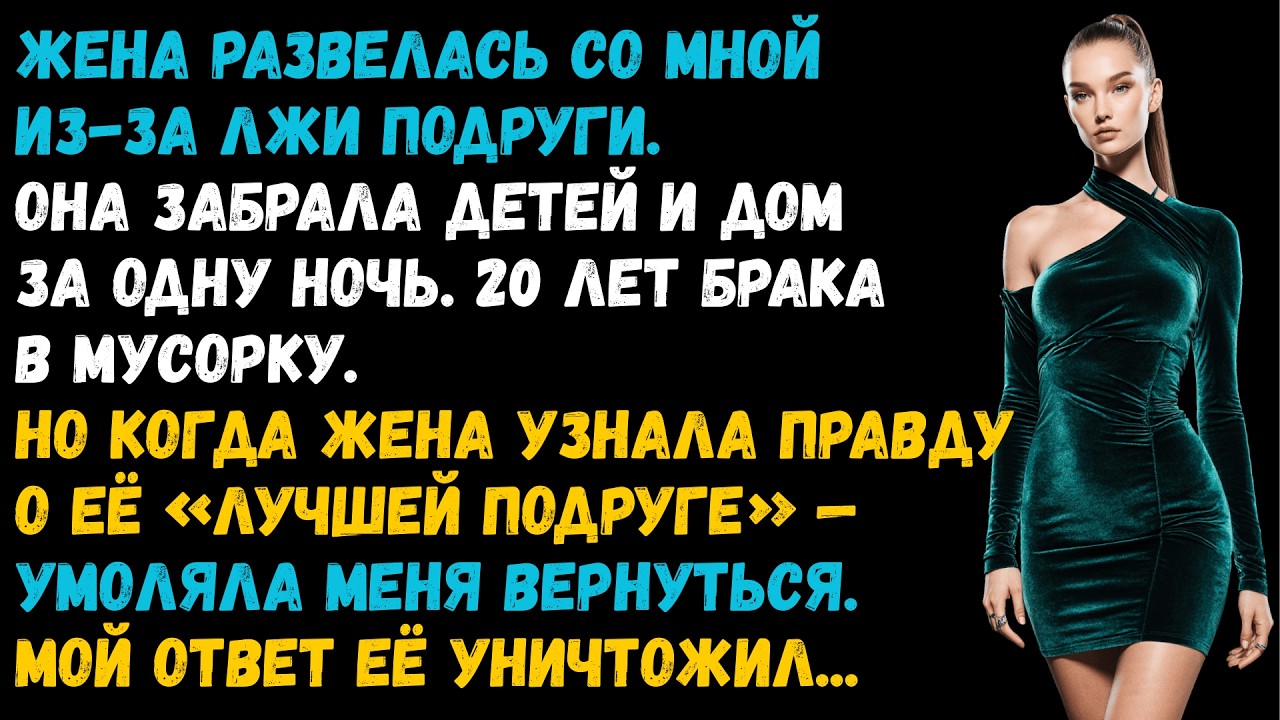 Жена поверила лжи подруги, забрала всё и ушла. Через месяц умоляла вернуться - было поздно.