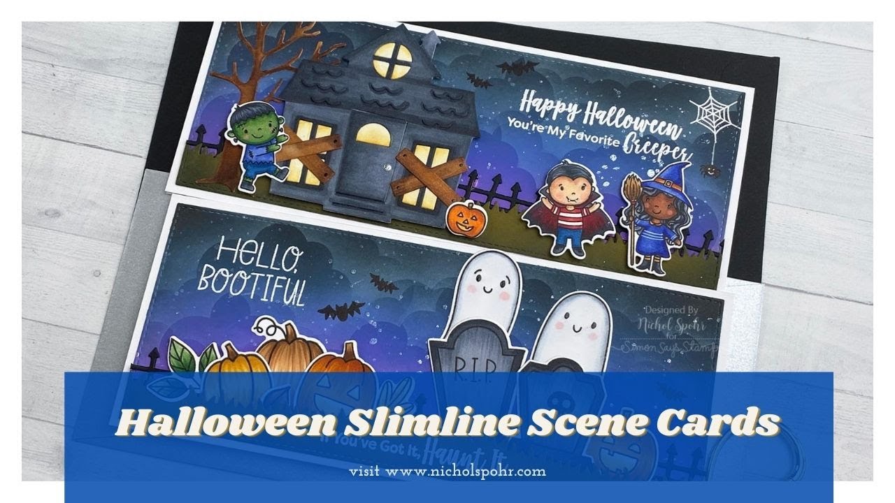 Halloween Slimline Scene Cards (MFT Stamps)