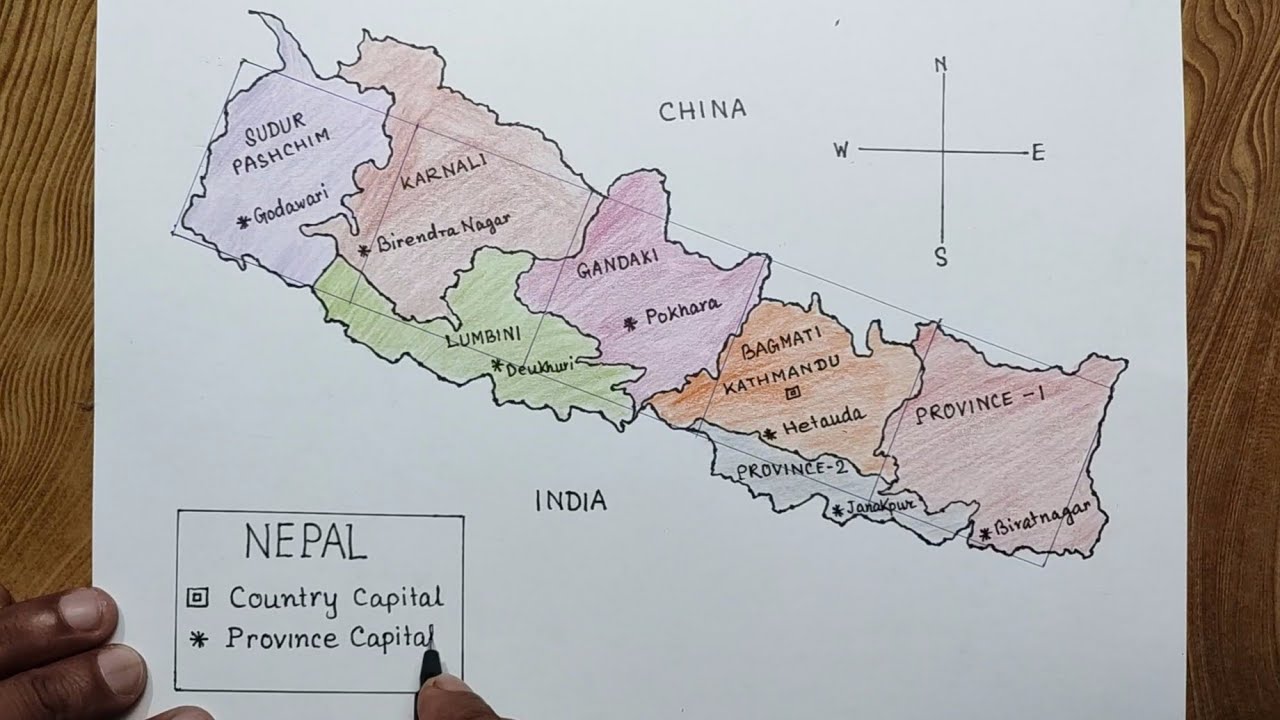 Easy way to draw Map of Nepal step by step/नेपाल नक्सा सजिलै कोर्दै/ Nepal map drawing easily