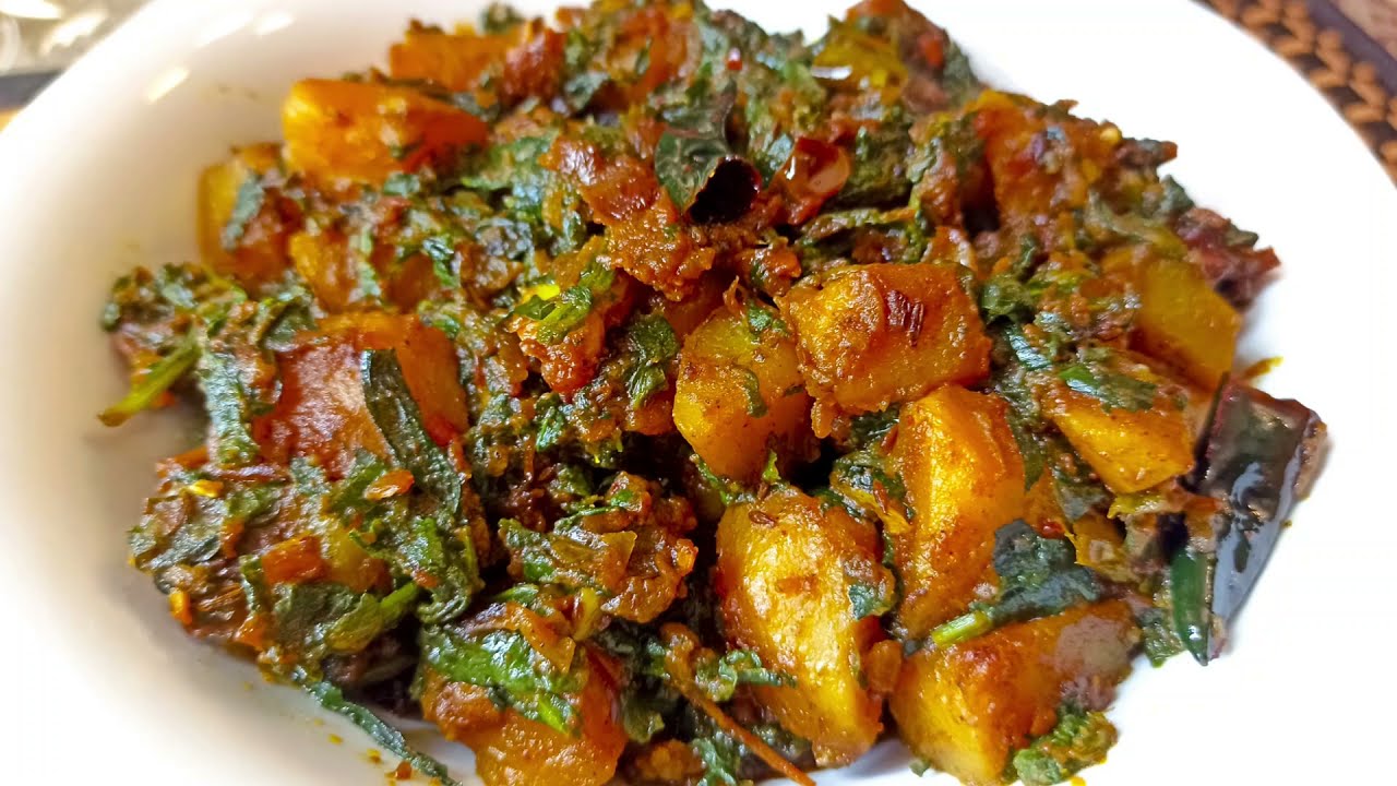 పాలకూర బంగాళాదుంప కర్రీ | Potato Palakura Spinach Fry Curry Recipe | Potato Spinach Fry for Rotis😋👌