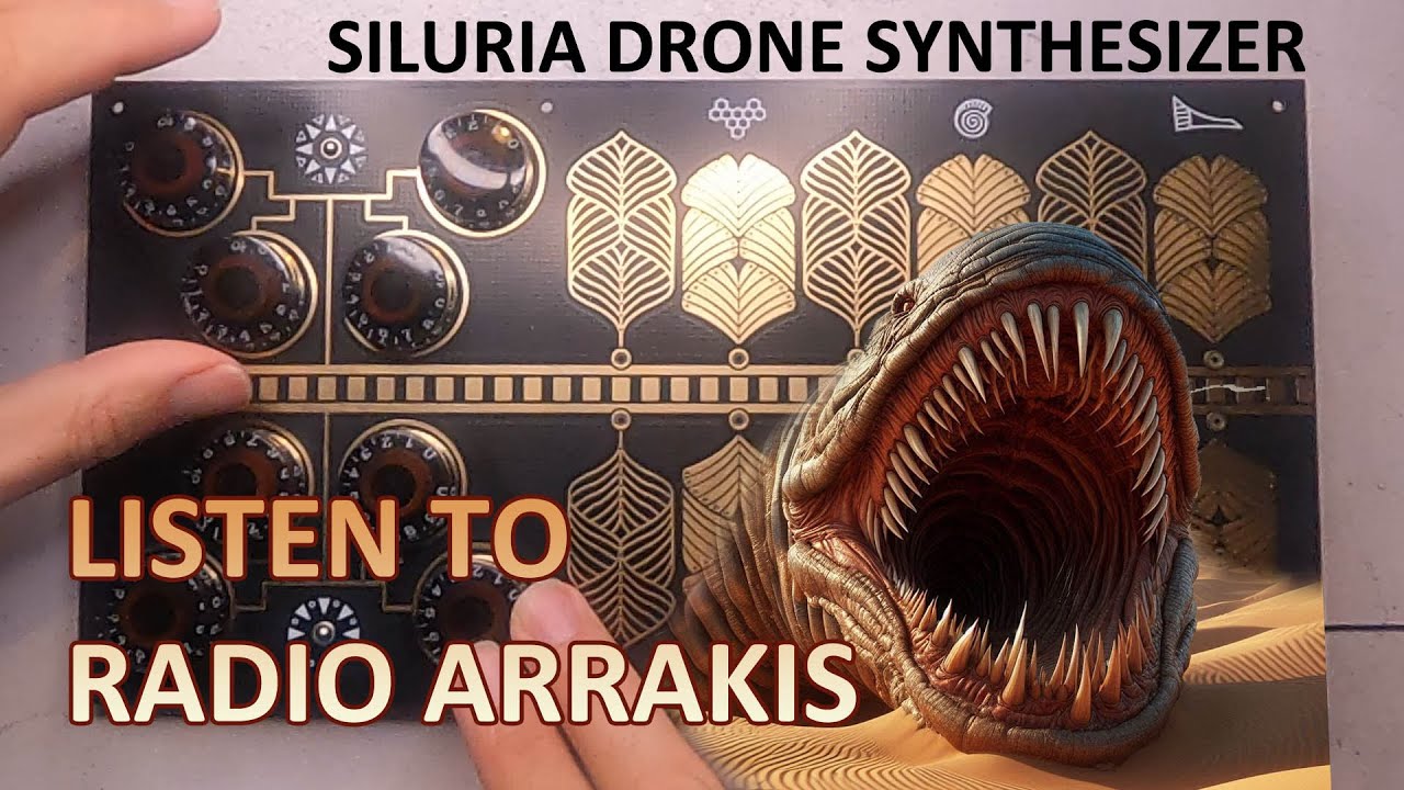 Siluria drone synthesizer, tuning into Radio Arrakis (mangling the FM broadcast in real time)