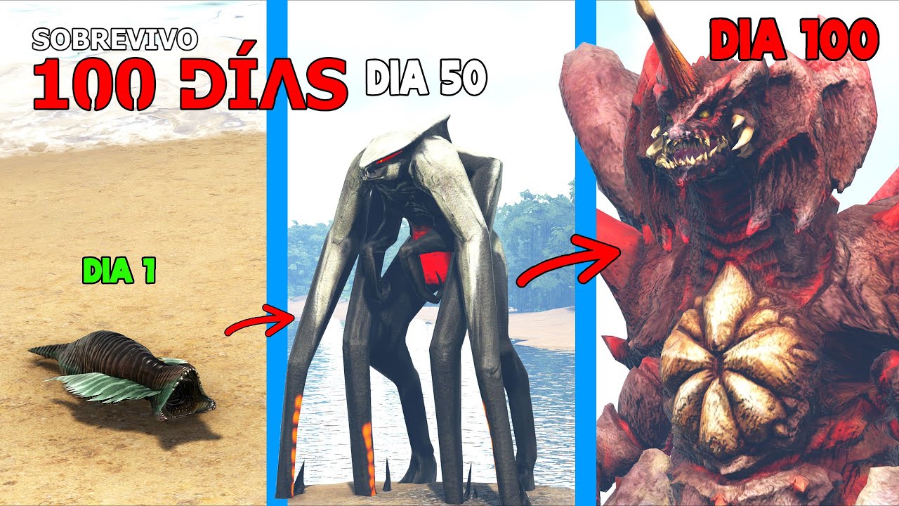 SOBREVIVO como KAIJU PARASITO 200 DIAS EN ARK! lucho contra Godzilla Rosa 2024 Soy un Dinosaurio