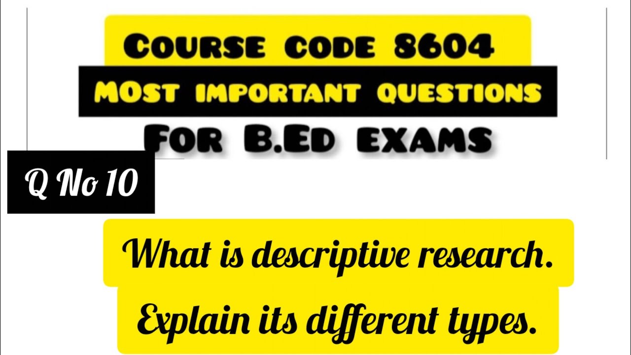 What is descriptive research. Explain its different types|Descriptive research|course code 8604