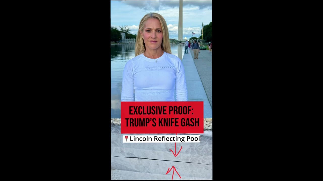 EXCLUSIVE PHOTOS: Proof Trump report of vandals cutting Lincoln Reflecting Pool with knife 