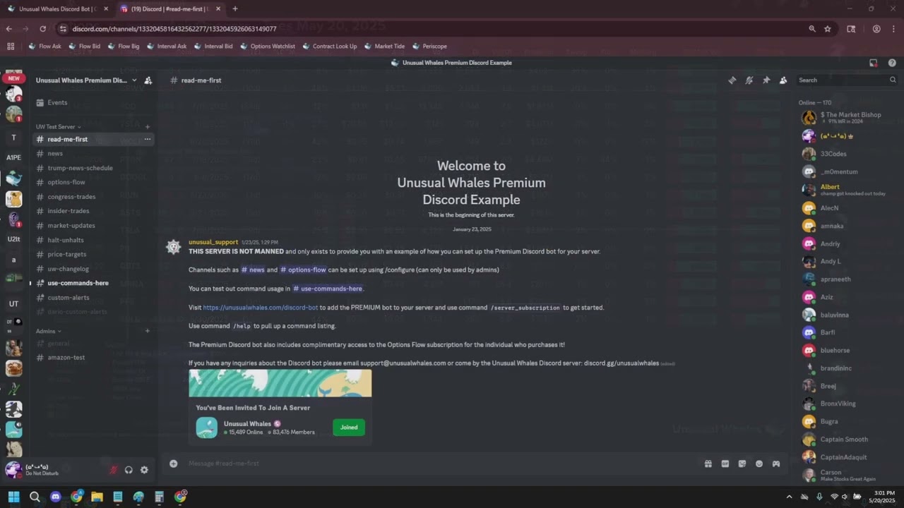 📈LEVEL UP Your Trading Server with the Unusual Whales Discord Bot! Perks and Config Breakdown!