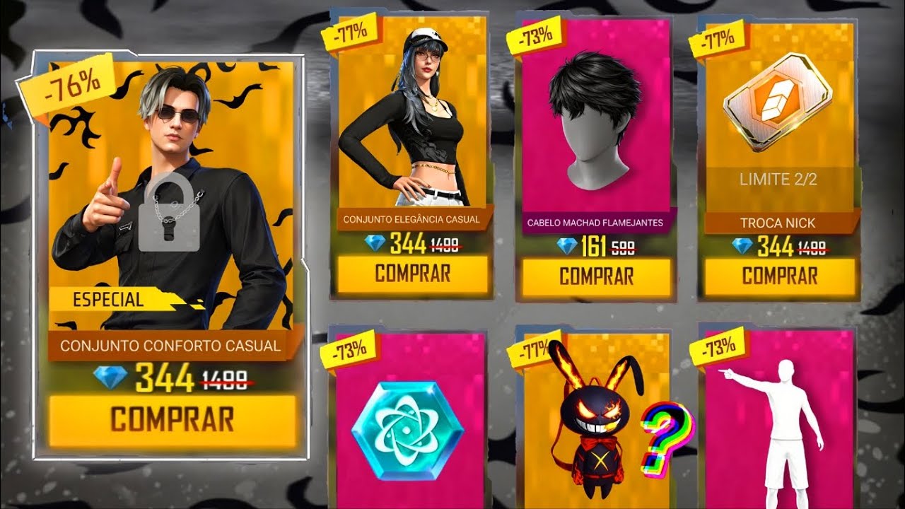AGORA SIM? 2&deg; NOVA LOJA, PEGUE SUA SKIN, TROCA NICK E MOCHILA COELH&Atilde;O NO FREE FIRE?