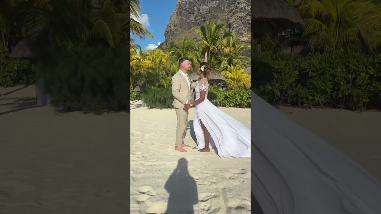 Our beach wedding ceremony in Mauritius ❤️💙💛💚