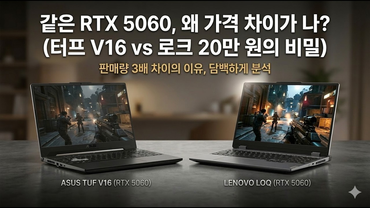 레노버 로크15 vs 에이수스 터프 V16 비교, 가격은 터프가 싼데 왜 로크가 더 잘 팔릴까?│RTX 5060 게이밍노트북 비교 (가성비 게이밍노트북 1등 대결)