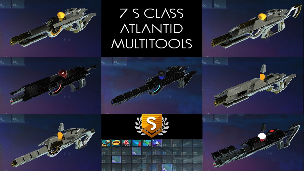 No Man's Sky - 3 Black & 4 Grey S Class Atlantid Rifle Multitools
