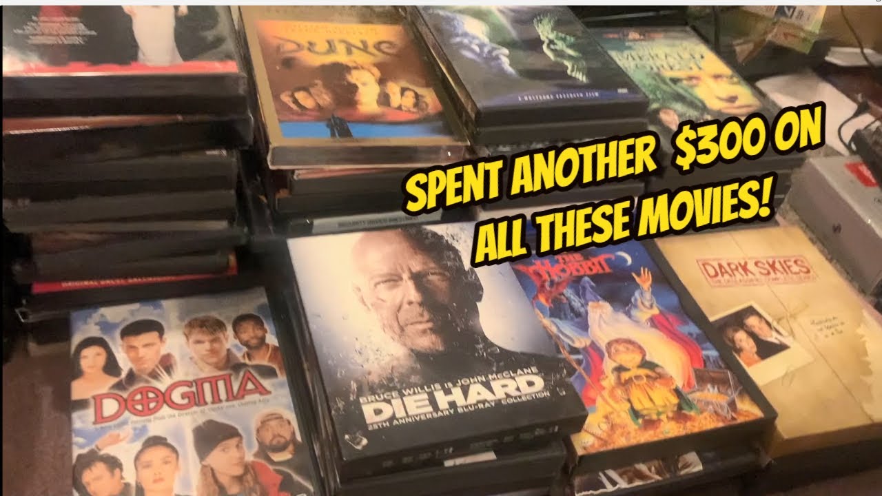 MEDIA QUEST - EPISODE 38: UNBOXING 5 GIANT TRASH BAGS FILLED WTH HUNDREDS OF MOVIES!