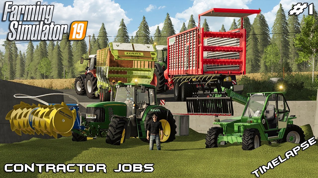 Mowing & making grass silage with @kedex | Contractor Jobs | Farming Simulator 19 | Episode 1